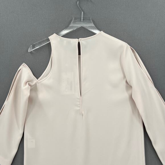 IRO Crew Cutout Mini Dress Womens 6 Light Pink Awati Asymmetrical Open Shoulder - Picture 6 of 14